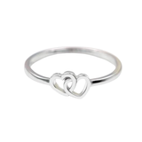 Women's Sterling Silver Interlocking Heart Ring